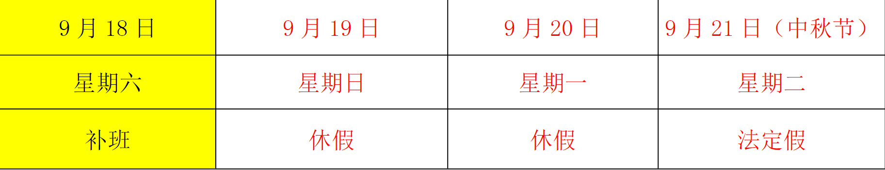 關(guān)于2021 年中秋節(jié)放假的通知